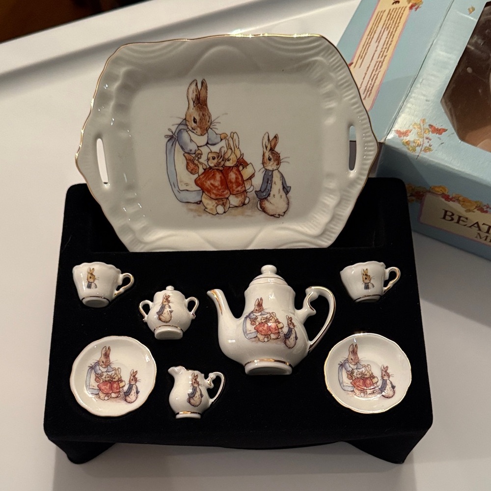 Children's Tea Set - White with Illustrations